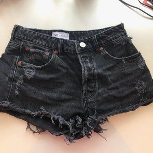 Zara Black Jean Shorts